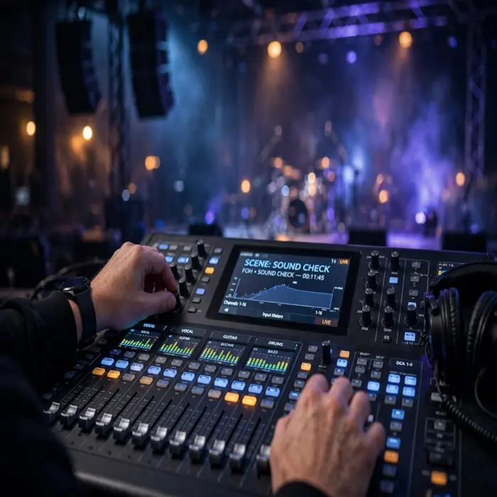 Sound Engineer Mixing Console